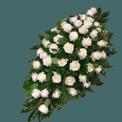 White rose Casket Spray