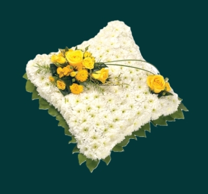 White Chrysanthemum based Cushion